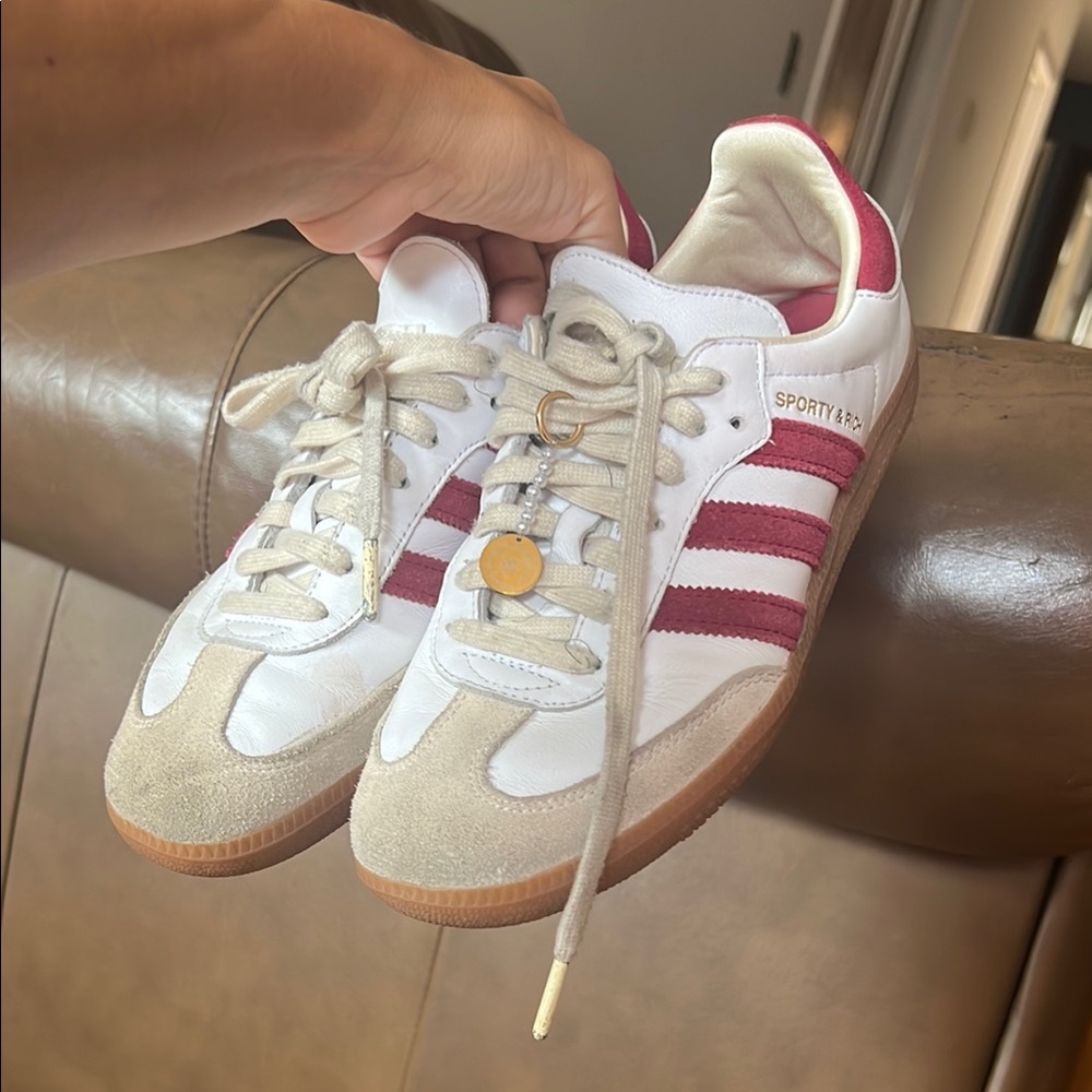 Sporty & Rich White and Red Sneakers